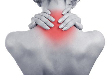 Sırtı ağrıyan genç kız.