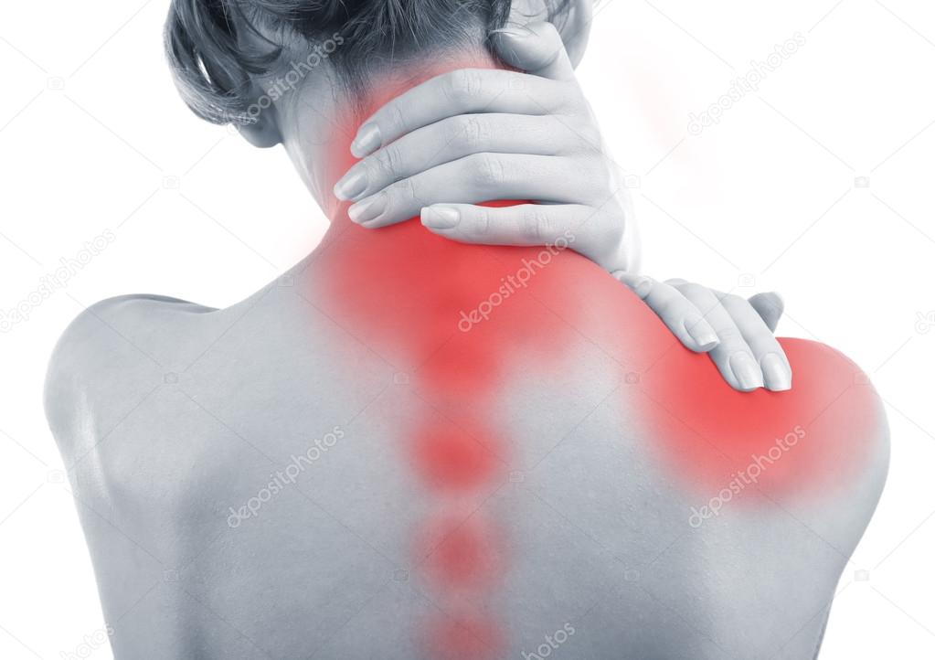 Young woman with neck pain