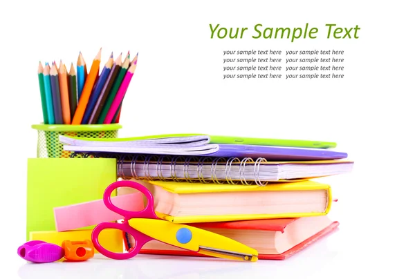 School supplies isolated on white — Stock Photo, Image