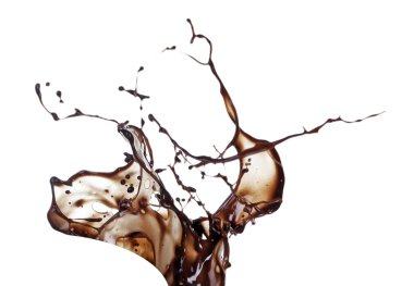 Sıçramasına izole üzerinde beyaz çikolata