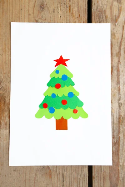 Creative paper Christmas tree on paper — Stock Photo, Image