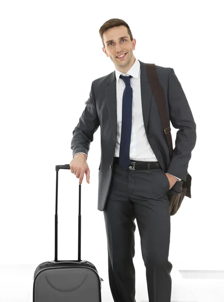 Man holding suitcase Stock Picture