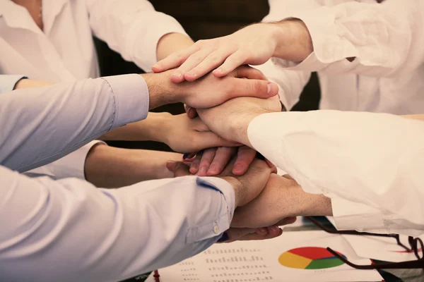 United hands of business team — Stock Photo, Image