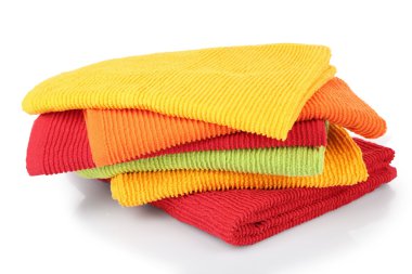 renkli havlu üzerinde beyaz izole