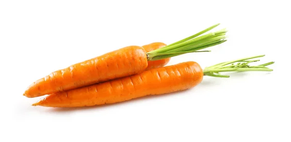 Fresh carrots isolated on white — Stock Photo, Image