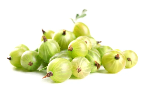 Green gooseberry isolated on white — Stock Photo, Image