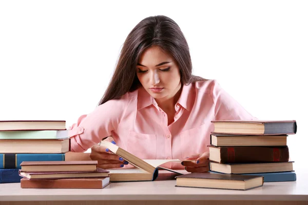 Jong meisje lezen boek — Stockfoto