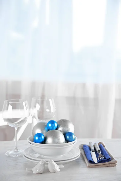 Decorated Christmas table setting — Stock Photo, Image