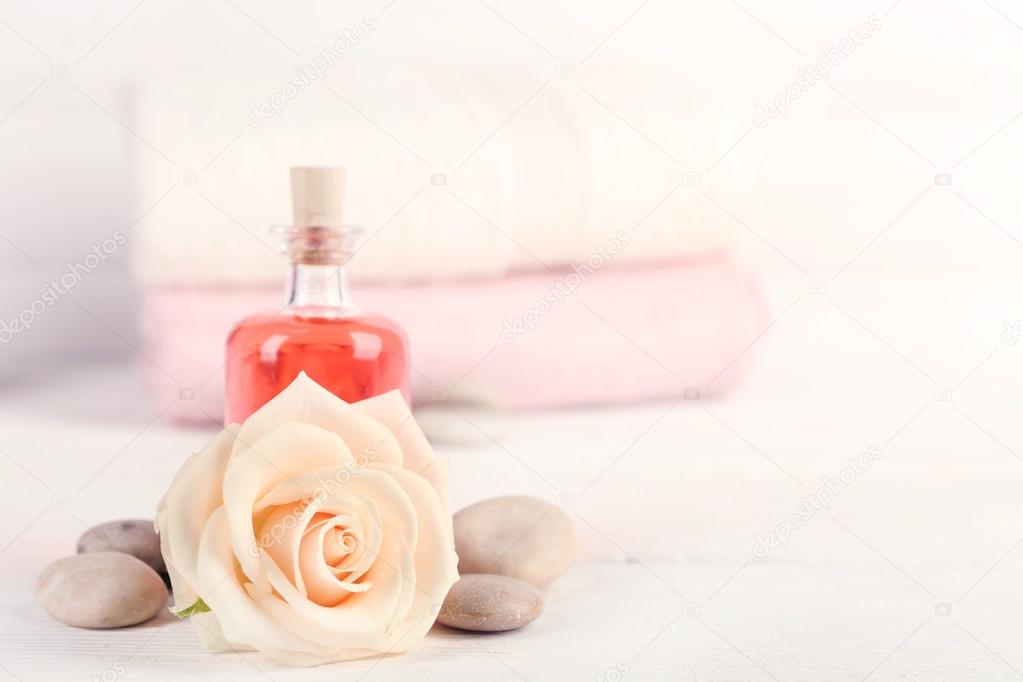 Spa treatments on light background