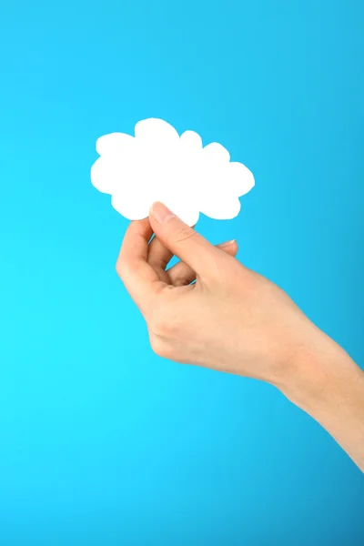 Hand holding paper cloud — Stock Photo, Image