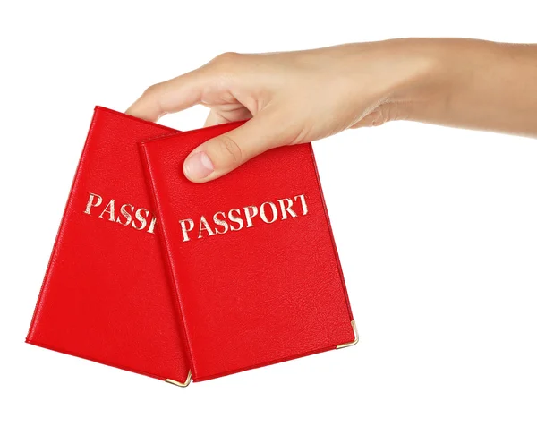 Pasaportes de mano femeninos —  Fotos de Stock