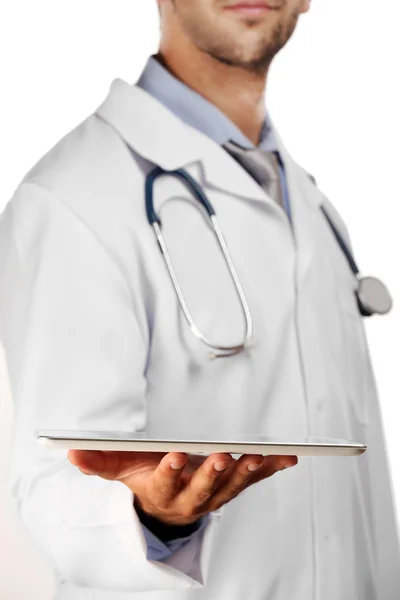 Doctor holding tablet — Stock Photo, Image