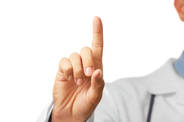 Doctor pointing his finger up — Stock Photo, Image