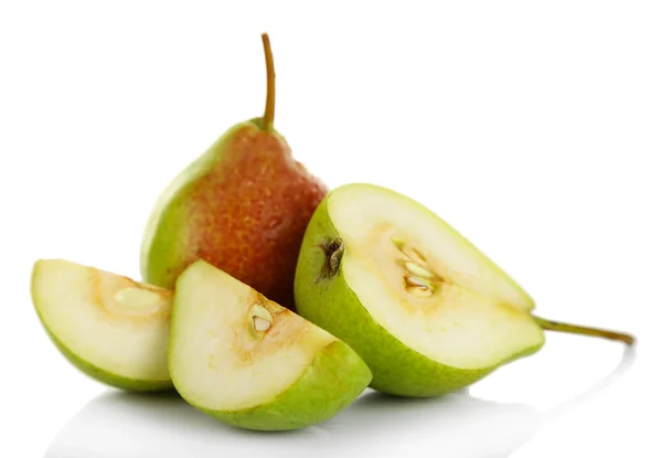 Ripe tasty pears isolated on white — Stock Photo, Image