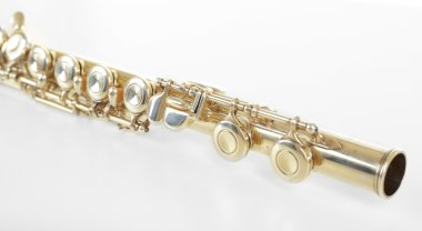 Flüt üzerinde beyaz izole