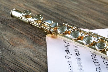 Gümüş flüt müzik notlar
