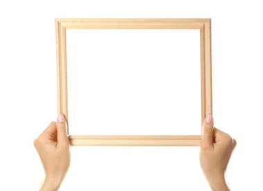 Ahşap çerçeve ile eller