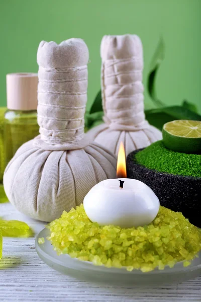 Spa still life in green color — Stock Photo, Image