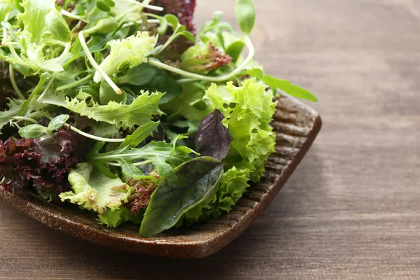 Свіжий змішаний зелений салат — стокове фото