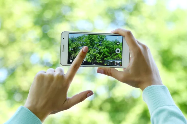 Природа з смартфоном — стокове фото