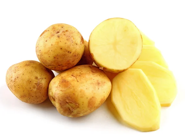 Young potatoes isolated on white — Stock Photo, Image