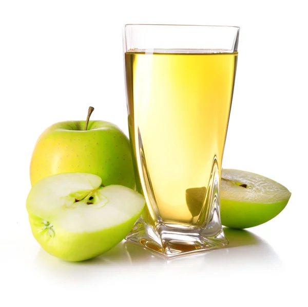 杯苹果汁白隔离 — 图库照片