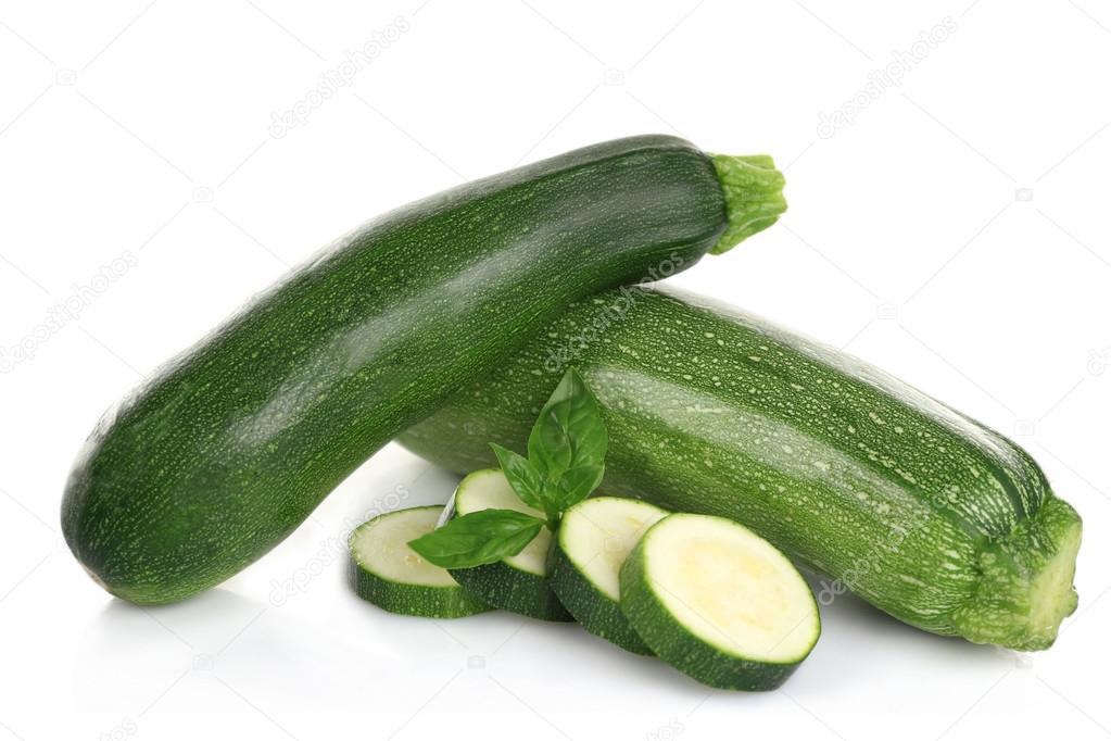 Fresh zucchini with basil