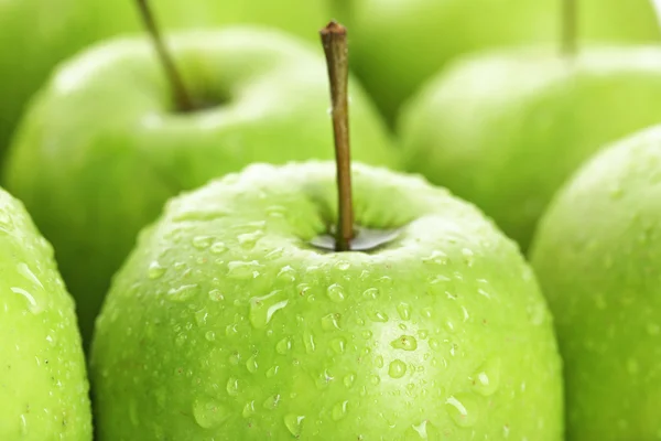 Ripe green apples close up — Stock Photo, Image