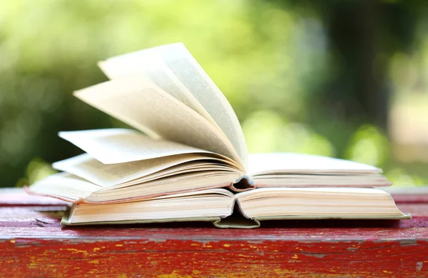 Stack of books outdoors — Stock Photo, Image