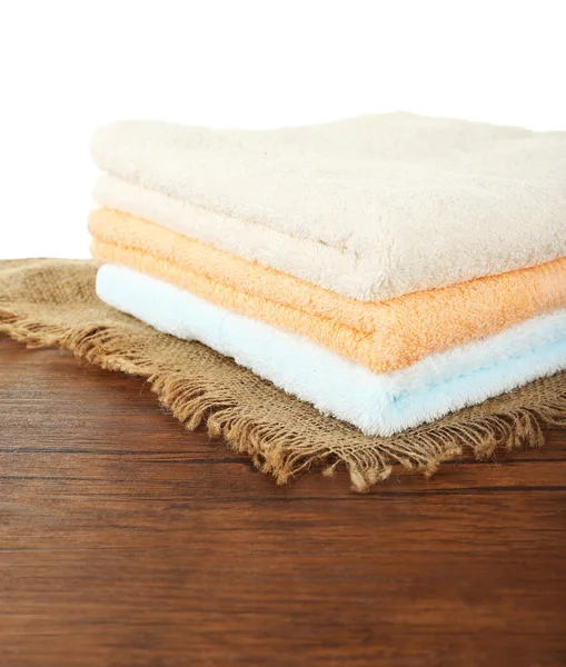 Soft towels on table — Stock Photo, Image