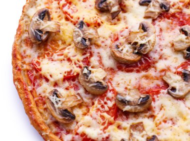 Sebze ile lezzetli pizza yakın çekim