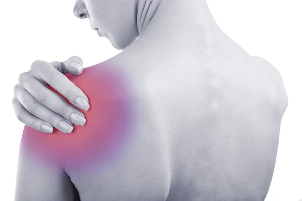 Young Girl Shoulder Pain Close — Stock Photo, Image