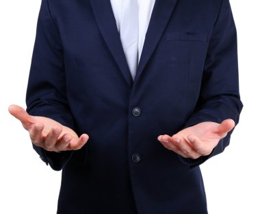 İzole takım elbiseli şık adam