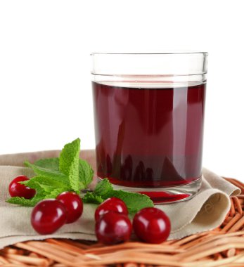 kiraz suyu üzerinde beyaz izole