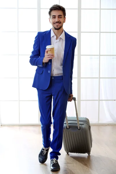 Business man with suitcase — Stock Photo, Image