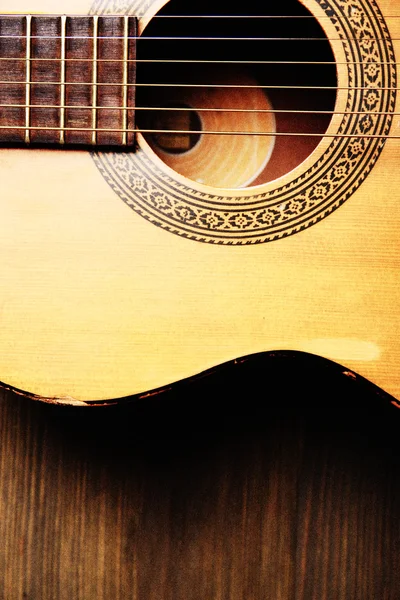 Guitare acoustique sur fond — Photo