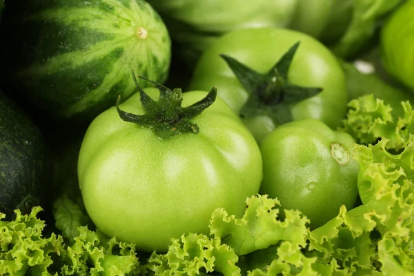 Купа зелених овочів крупним планом — стокове фото
