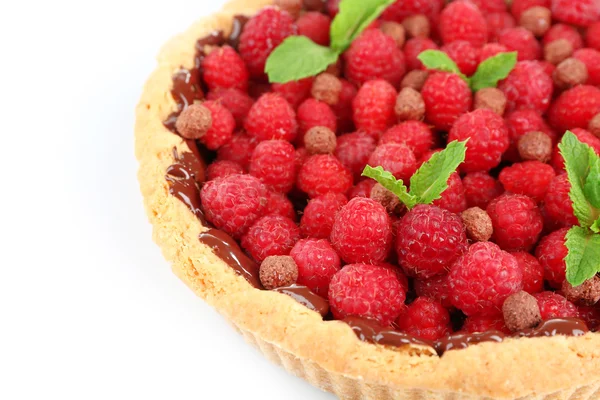 Torte mit frischen Himbeeren — Stockfoto