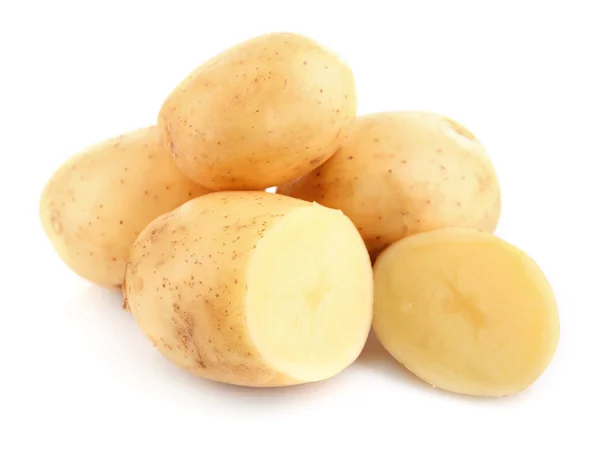 Genç patates üzerine beyaz izole — Stok fotoğraf