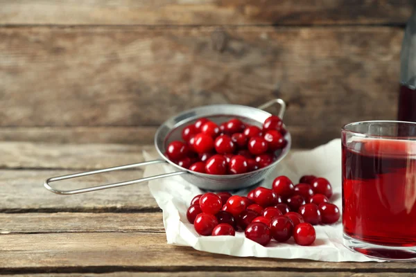 Cherry juice on table — Stock Photo, Image