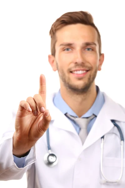 Γιατρός, επισημαίνοντας το δάχτυλό του — Φωτογραφία Αρχείου