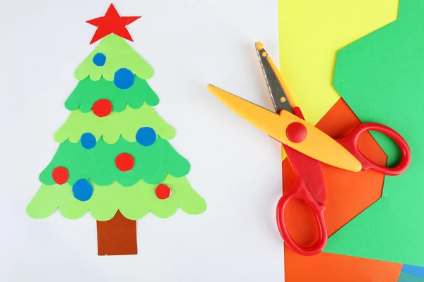Kreativt papper julgran — Stockfoto