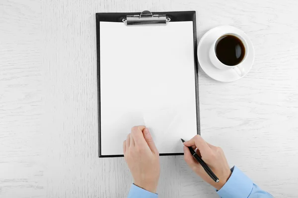 Hands working in the office with documents — Stock Photo, Image