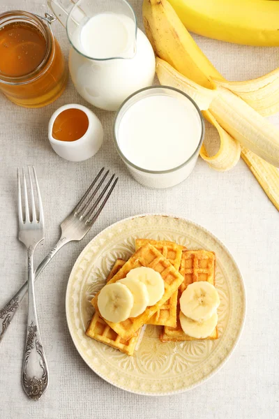 Gaufres à la banane tranchée — Photo