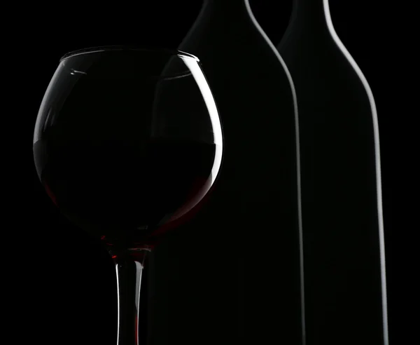 Bottle and glass of wine — Stock Photo, Image