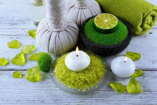 Spa still life in green color — Stock Photo, Image