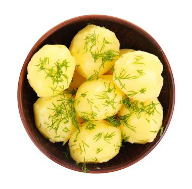 Yeşiller kase haşlanmış patates