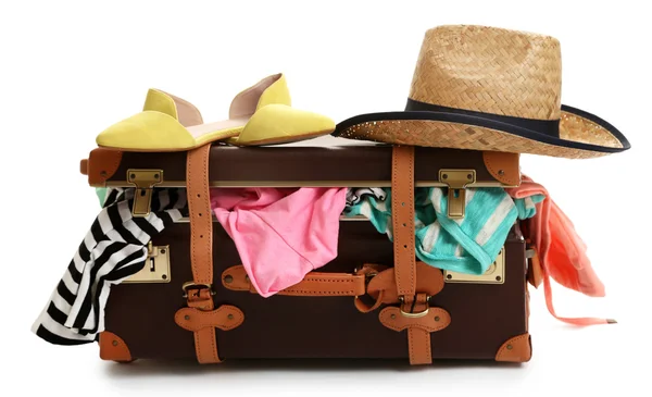 Packing suitcase for trip — Stock Photo, Image