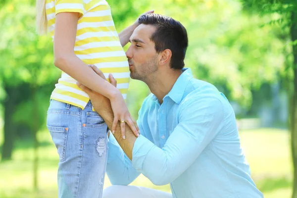Pregnant woman with husband Stock Image