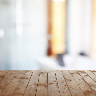 Soyut ahşap masa arka plan bulanıklık